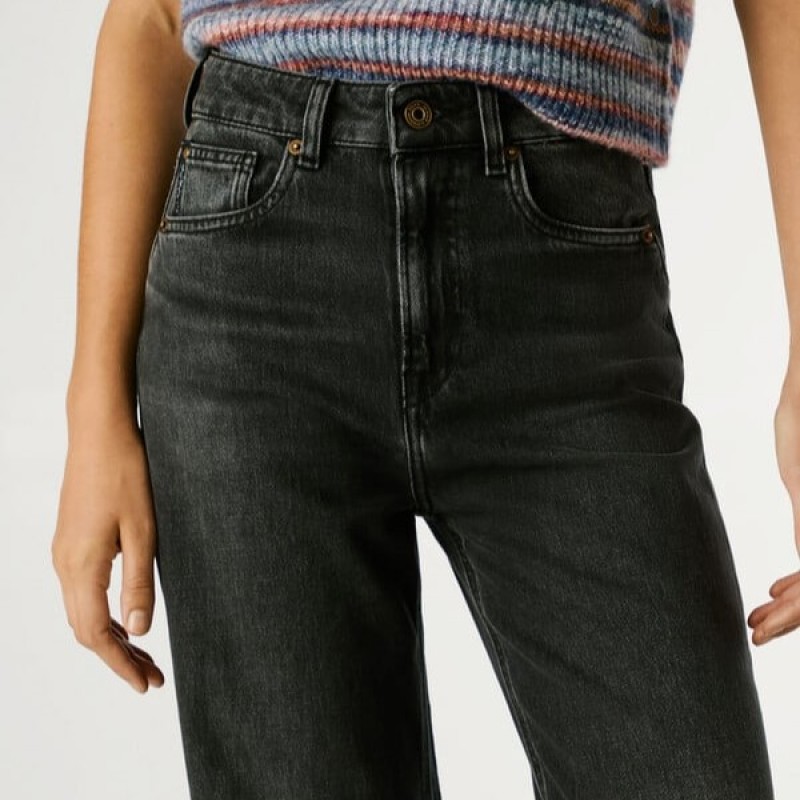 Τζίν high-rise straight fit Lexa Black Pepe jeans