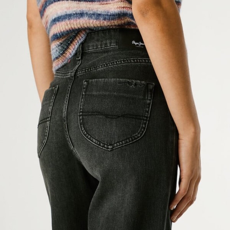 Τζίν high-rise straight fit Lexa Black Pepe jeans