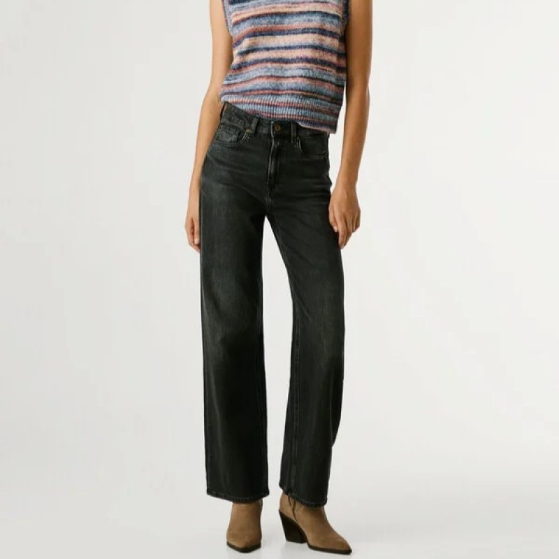 Τζίν high-rise straight fit Lexa Black Pepe jeans