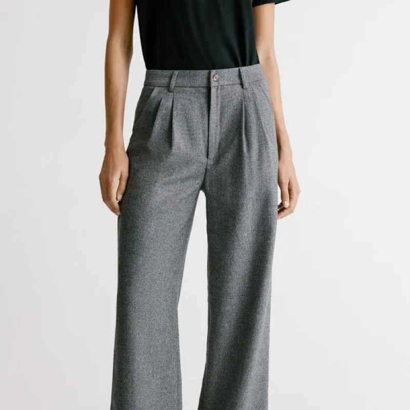 Παντελόνι ψαροκόκκαλο straight Sia Grey Pepe jeans