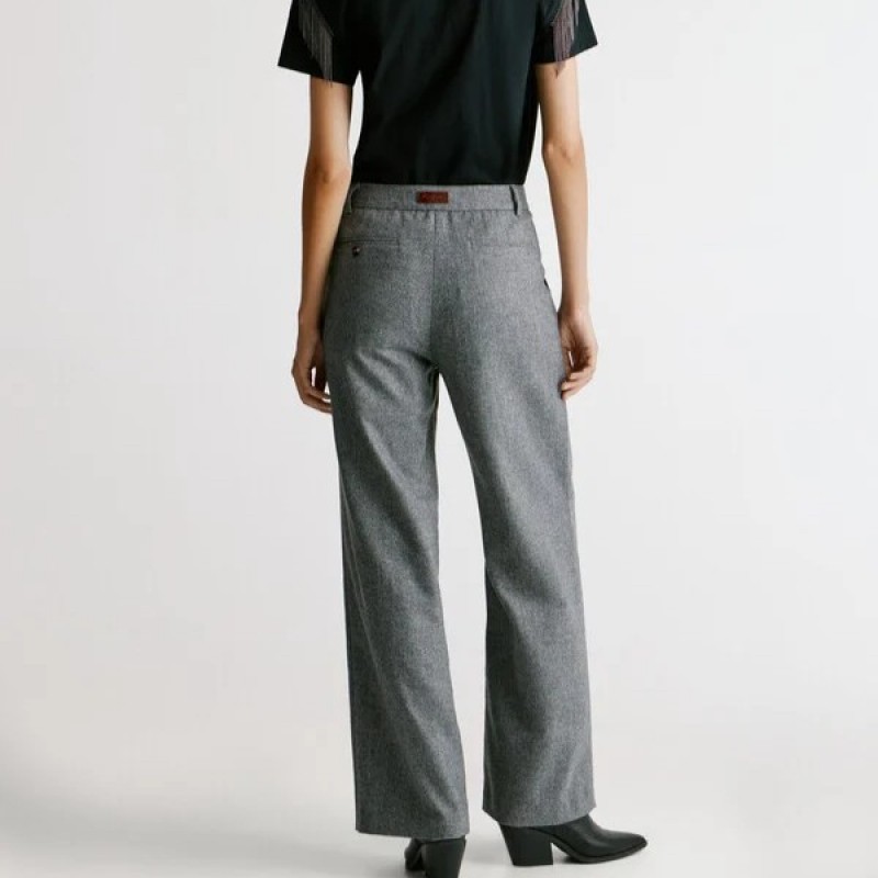 Παντελόνι ψαροκόκκαλο straight Sia Grey Pepe jeans