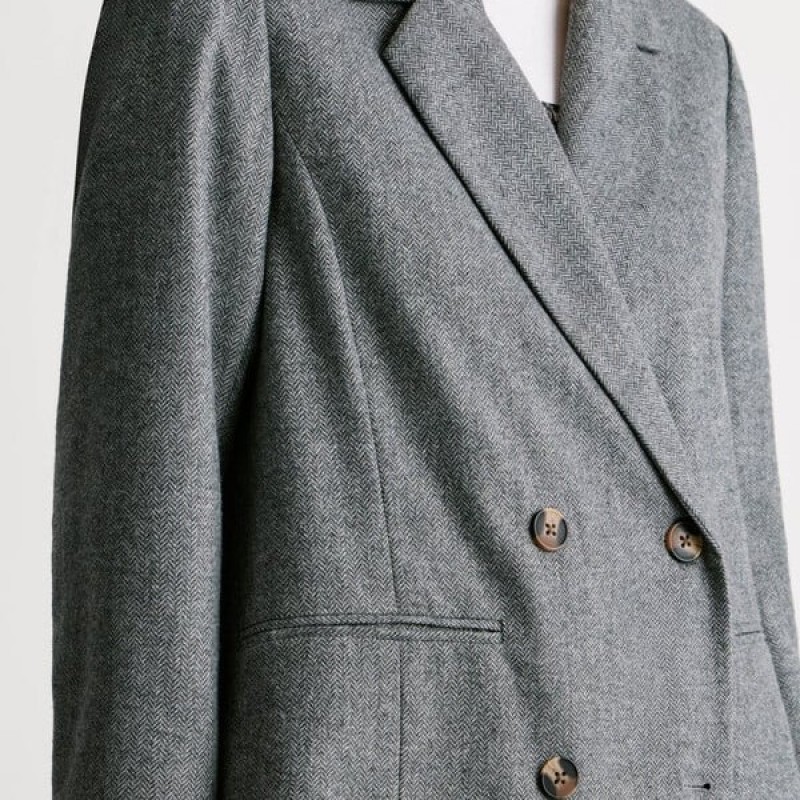 Σακάκι ψαροκόκκαλο Sia Grey Pepe jeans