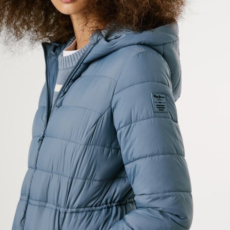 Jacket hooded padded Sally long Ciel Pepe jeans