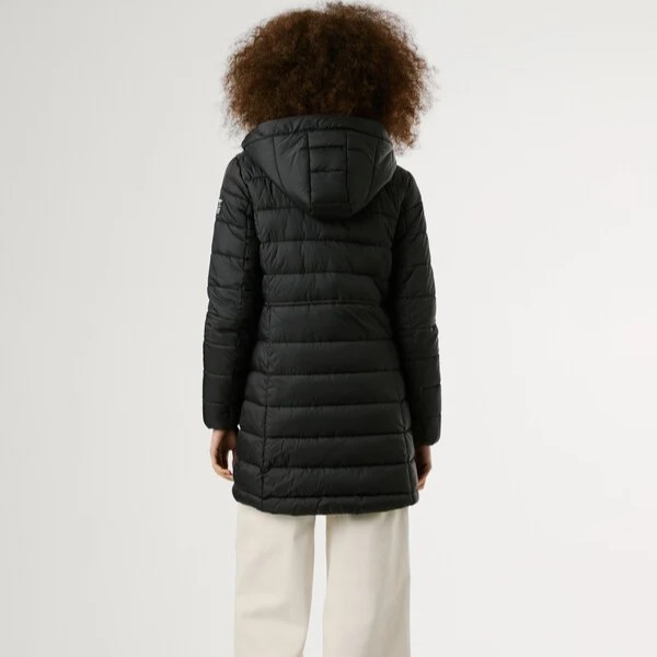 Μπουφάν hooded padded Sally long Black Pepe jeans