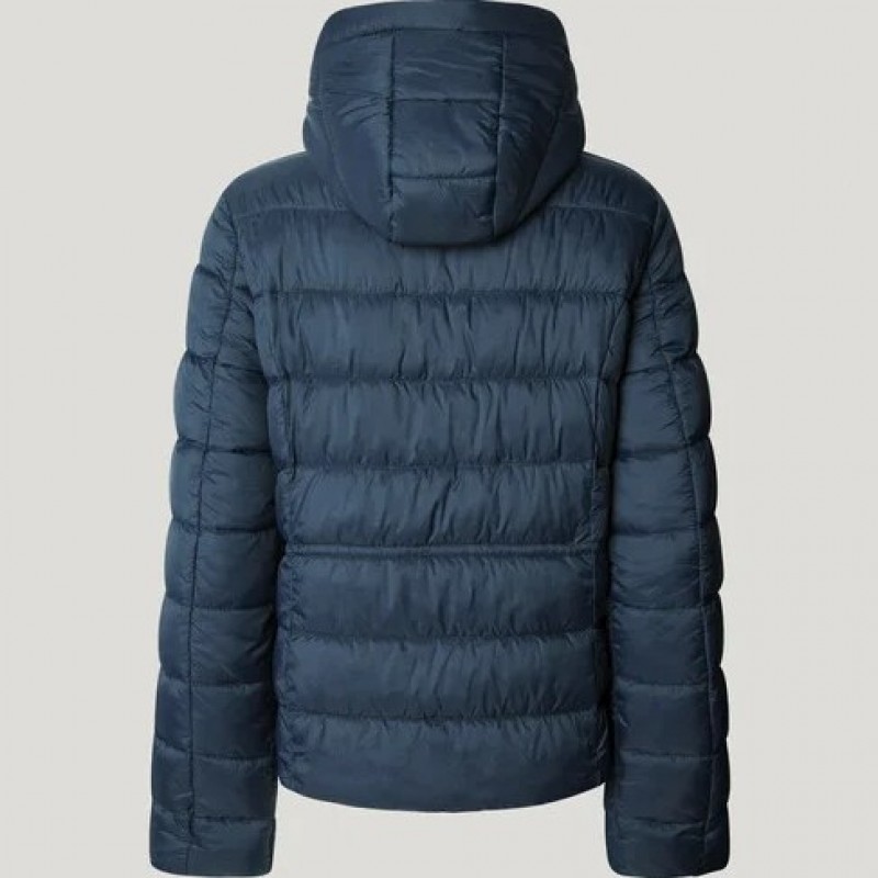 Μπουφάν hooded padded Sally short Blue Pepe jeans