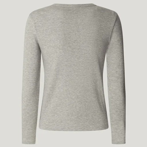 Μπλούζα με μακρύ μανίκι και λογότυπο στο στήθος Betina Grey Pepe jeans