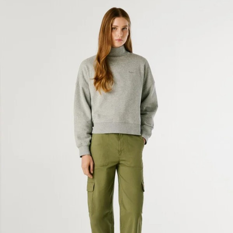 Φούτερ με λογότυπο και Perkins γιακά Bila Grey Pepe jeans