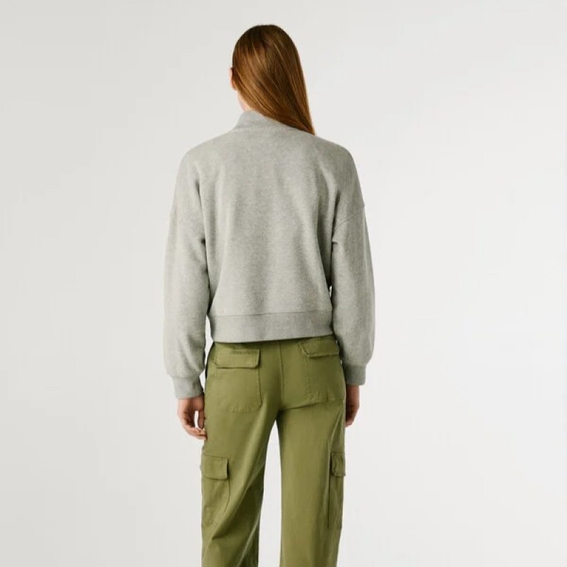 Φούτερ με λογότυπο και Perkins γιακά Bila Grey Pepe jeans