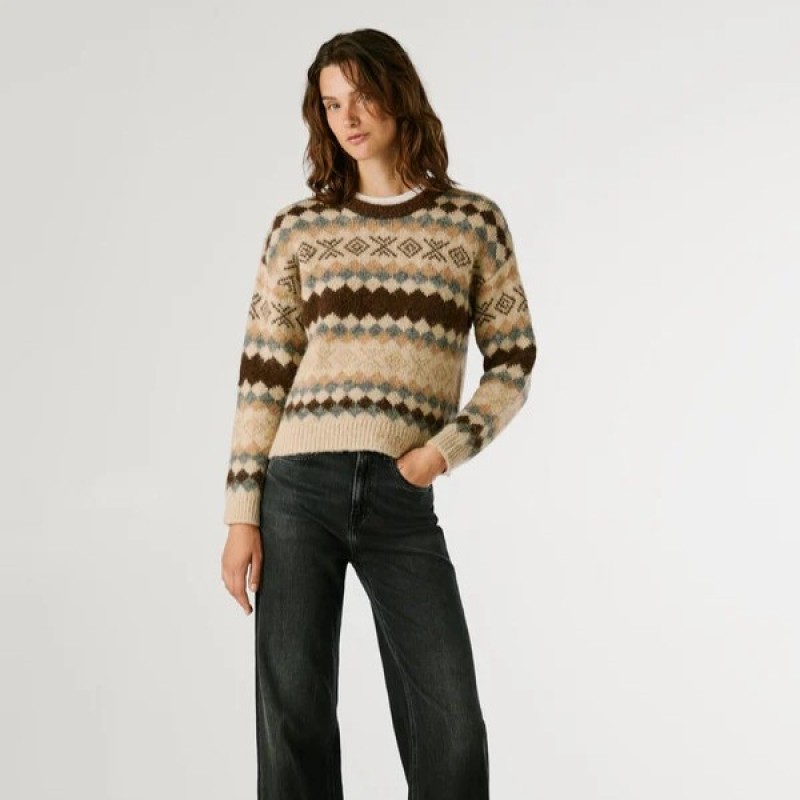 Πλεκτό πουλόβερ Celestine Brown Pepe jeans