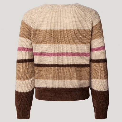 Πουλόβερ πλεκτό ριγέ Cassandra Brown Pepe jeans