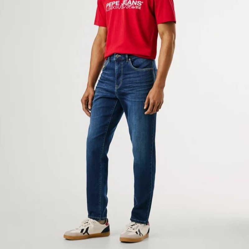Παντελόνι τζίν tapered Cage Blue Pepe jeans