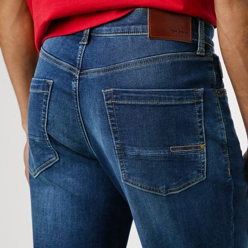 Παντελόνι τζίν tapered Cage Blue Pepe jeans