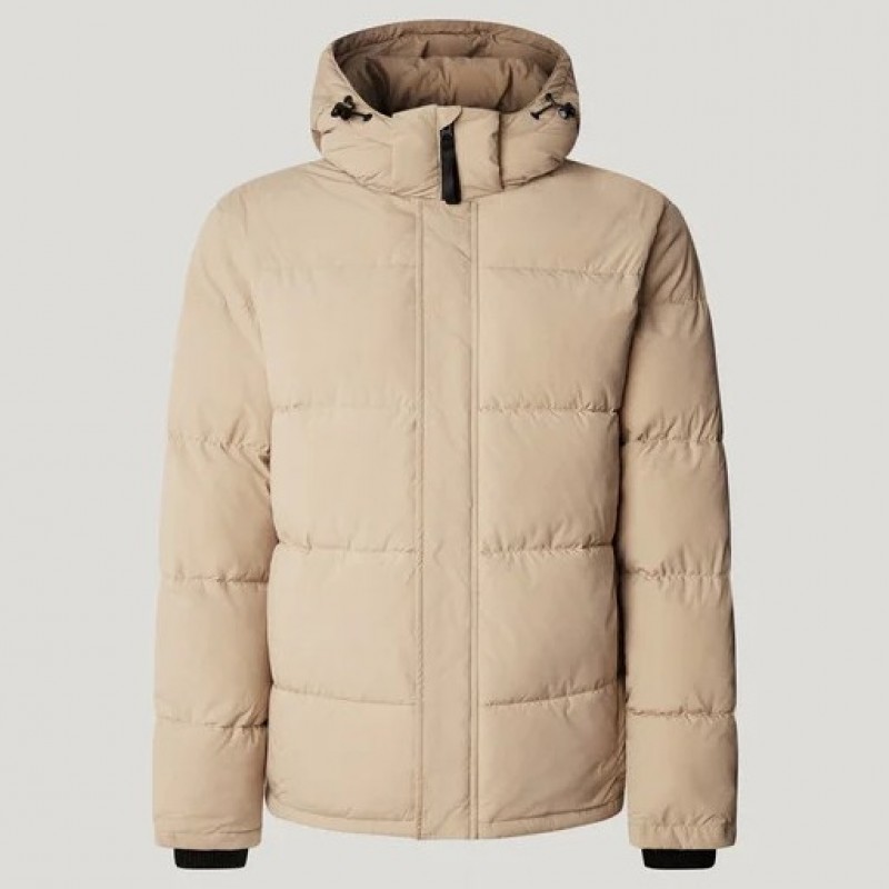 Μπουφάν hooded padded puffer Jobias Beige Pepe jeans