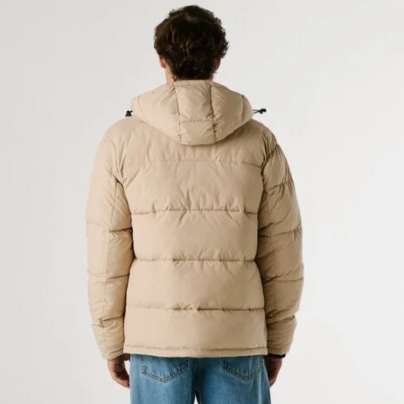 Μπουφάν hooded padded puffer Jobias Beige Pepe jeans