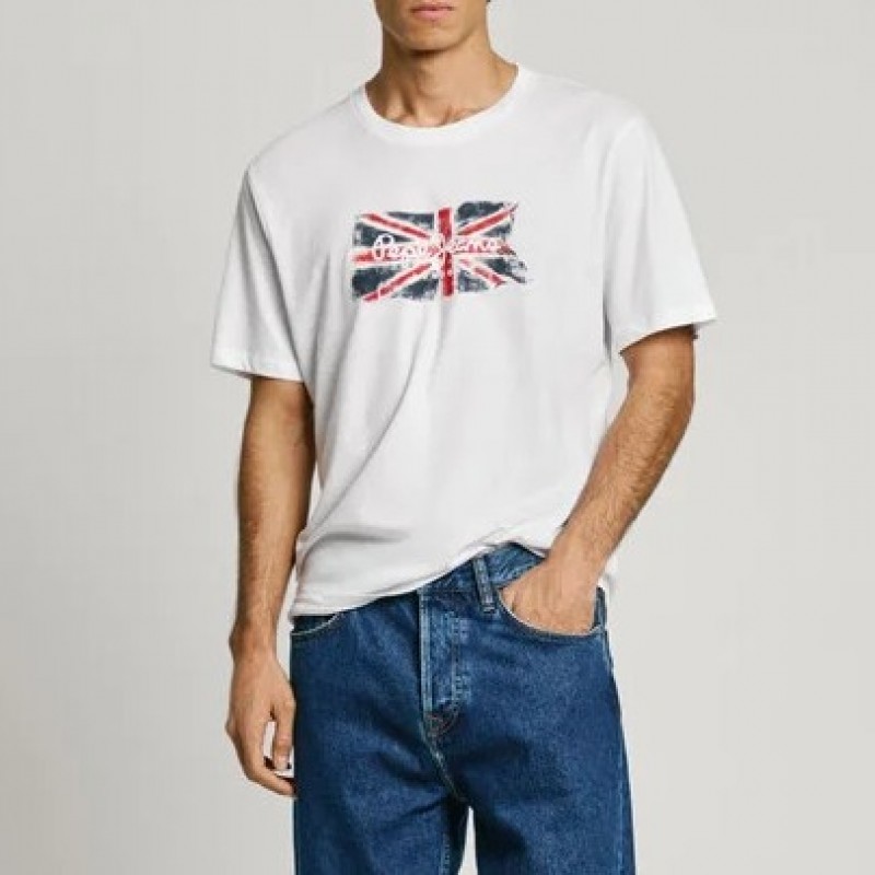 Μπλούζα με κοντό μανίκι Clag White Pepe jeans