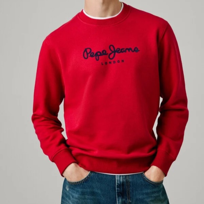 Sweatshirt Macbeth plain crew Red Pepe jeans