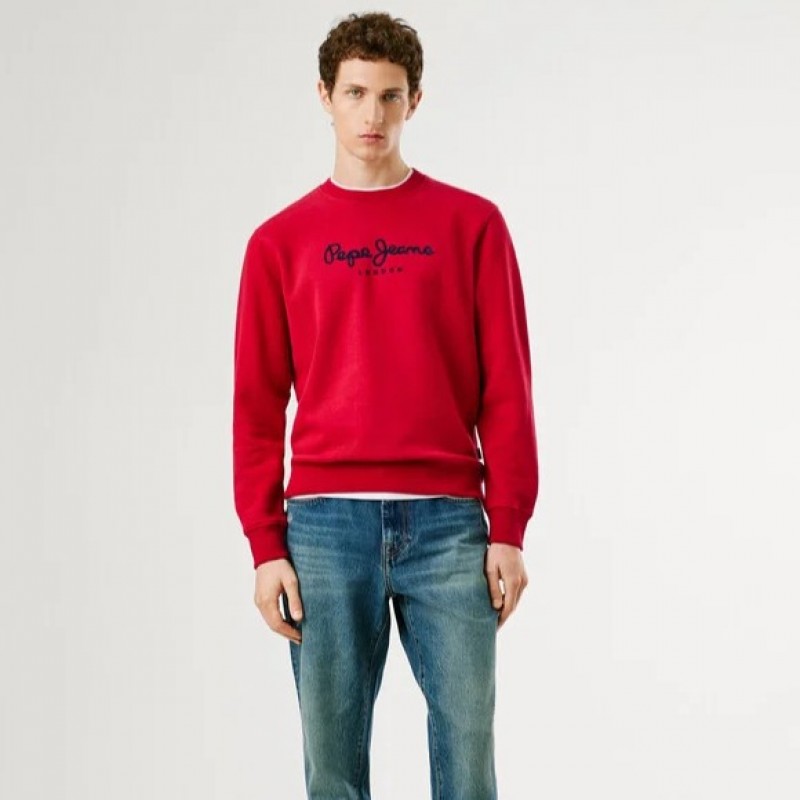 Sweatshirt Macbeth plain crew Red Pepe jeans