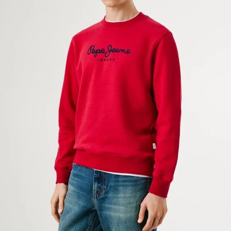Sweatshirt Macbeth plain crew Red Pepe jeans