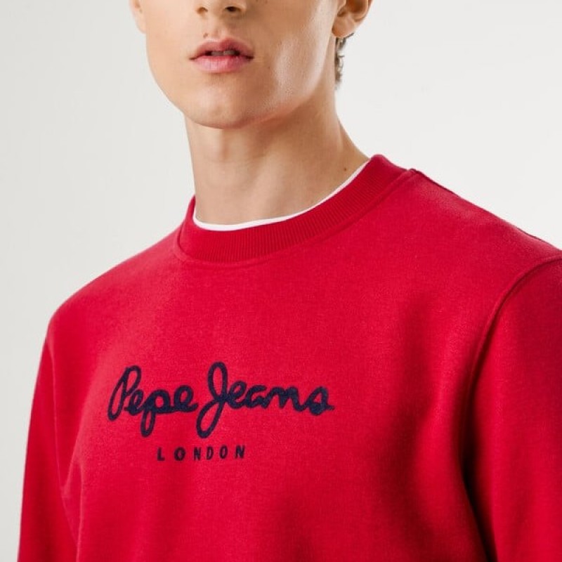 Sweatshirt Macbeth plain crew Red Pepe jeans