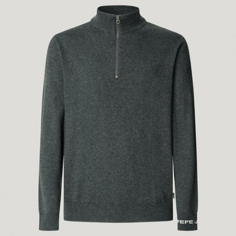 Πουλόβερ με φερμουάρ Andre Grey Pepe jeans