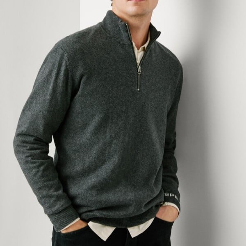 Πουλόβερ με φερμουάρ Andre Grey Pepe jeans