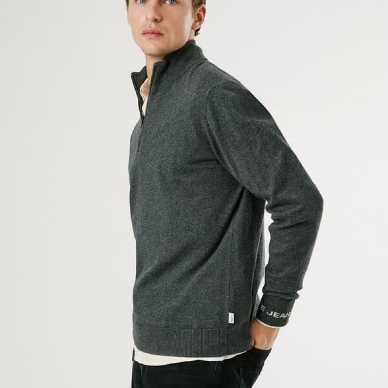 Πουλόβερ με φερμουάρ Andre Grey Pepe jeans