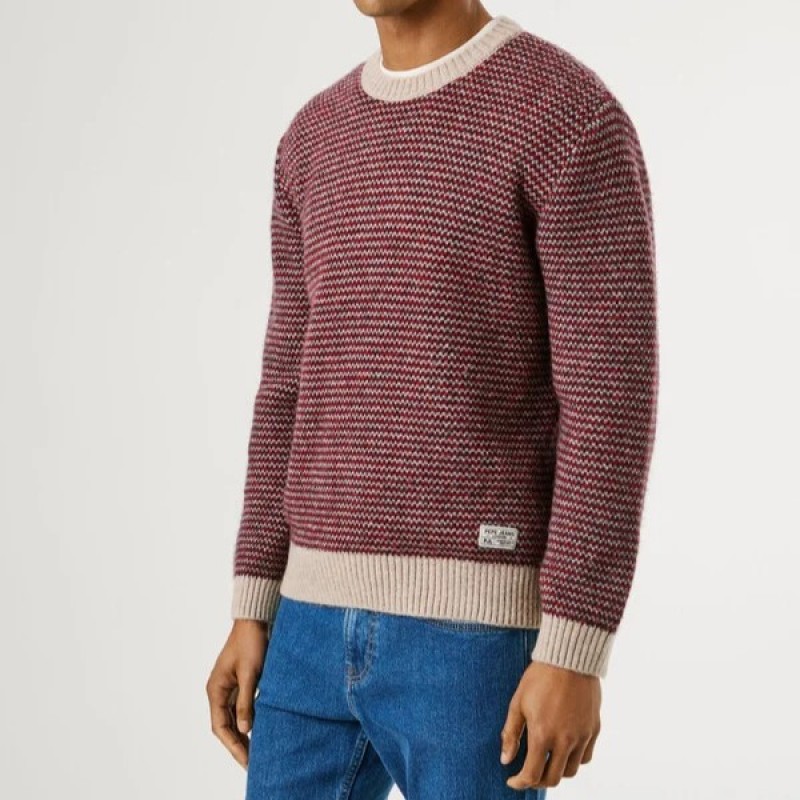 Πουλόβερ ανδρικό πλεκτό Pacey Red Pepe jeans