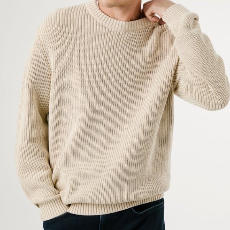 Πουλόβερ regular fit Parker Beige Pepe jeans