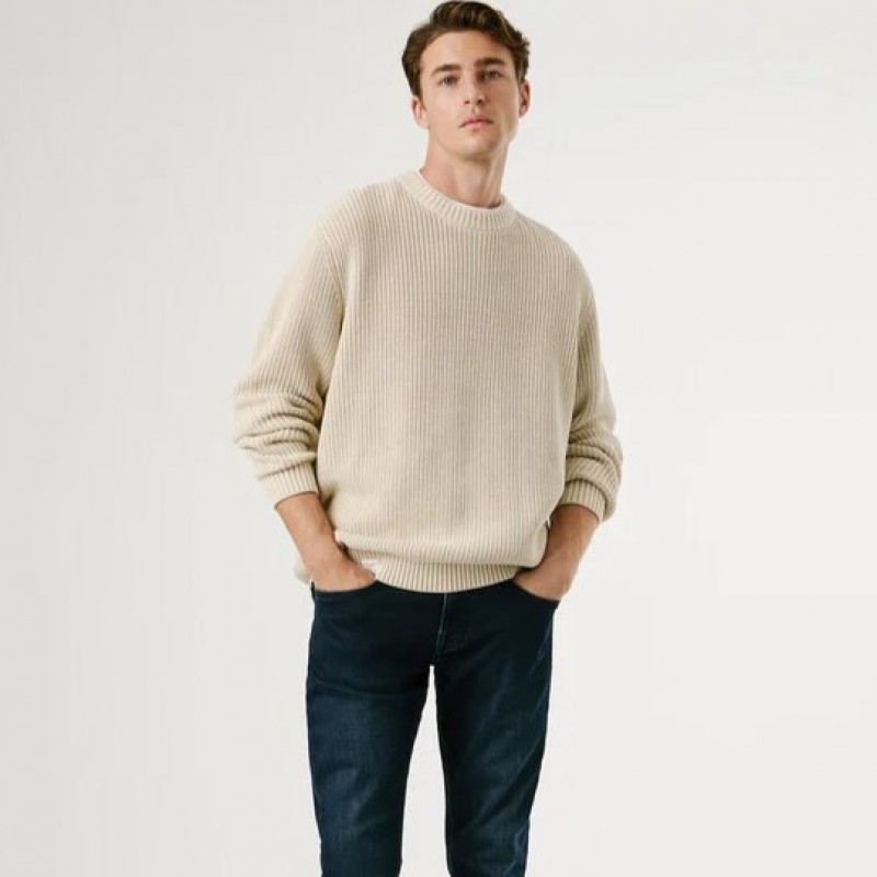 Πουλόβερ regular fit Parker Beige Pepe jeans