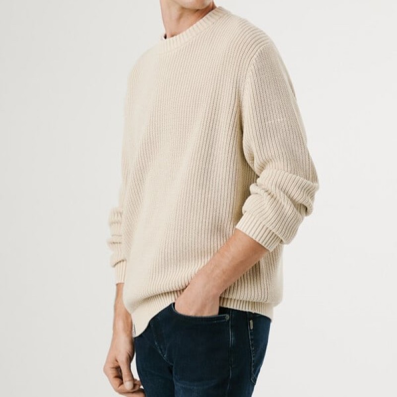 Πουλόβερ regular fit Parker Beige Pepe jeans