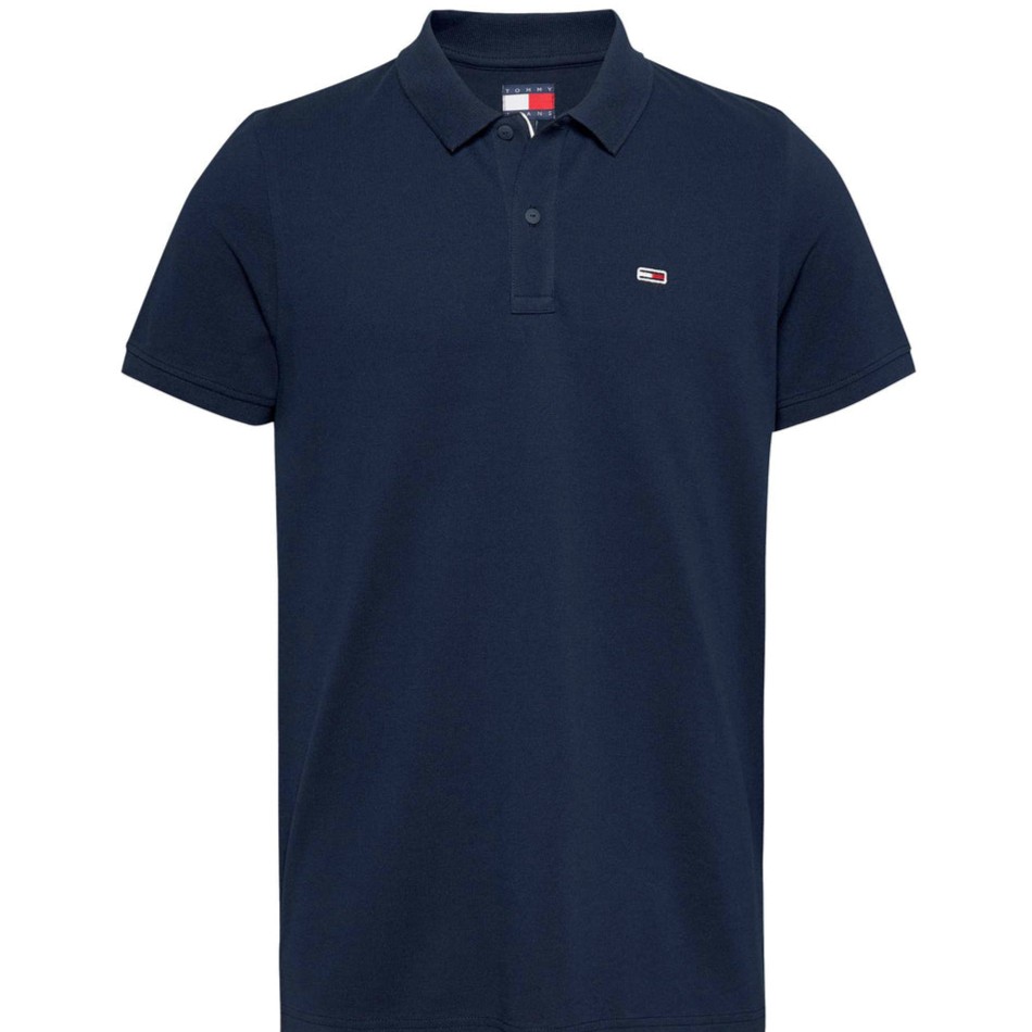 Πόλο με κοντό μανίκι TJM slim placket Blue Tommy jeans