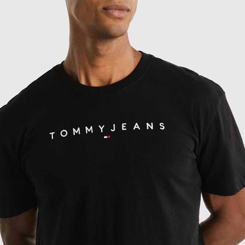 Μπλούζα με κοντό μανίκι TJM Reg Linear Logo Tee EXT Black Tommy Jeans