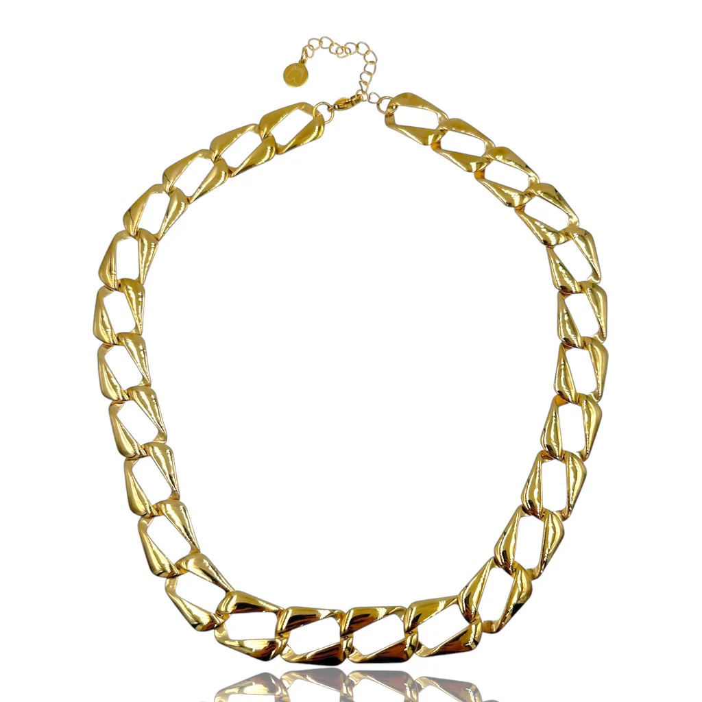 Thick steel gold-plated chain necklace Golden Elephantina
