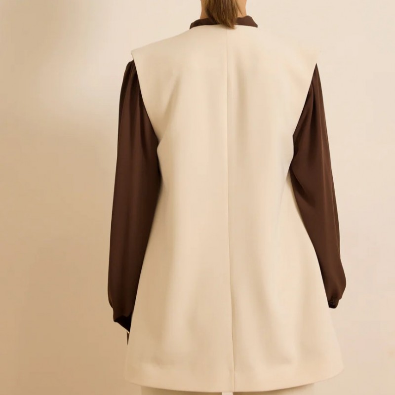 Γιλέκο αμάνικο Alessia Ecru Enzzo