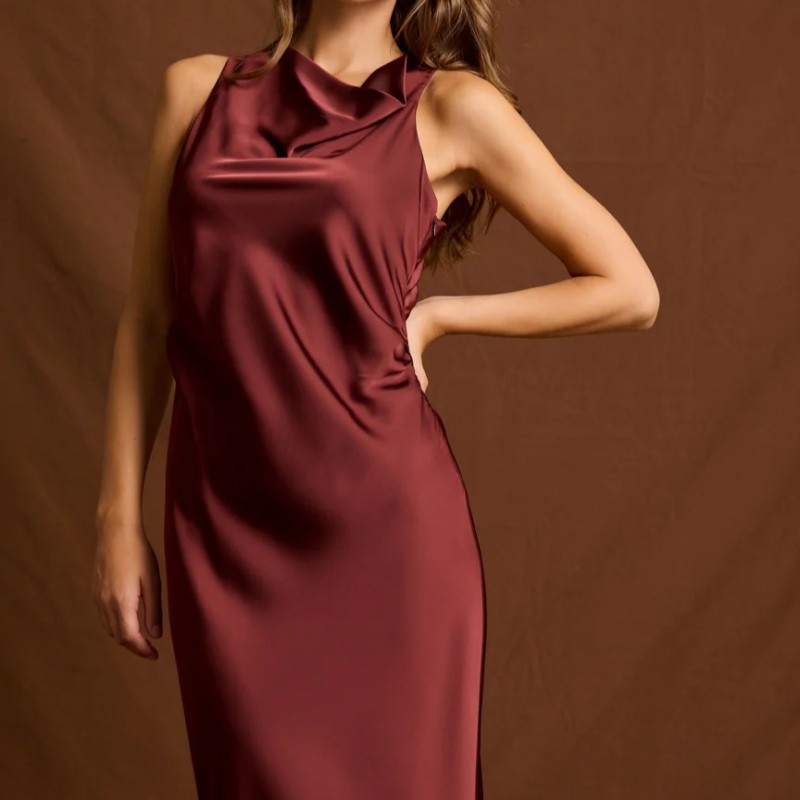 Φόρεμα μάξι σατέν Avielle Cherry Enzzo	