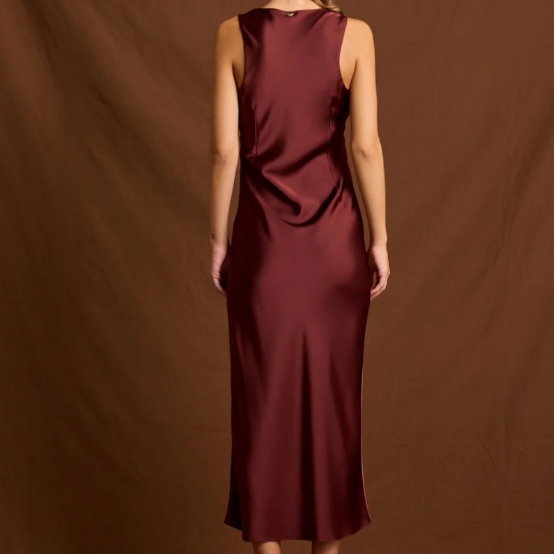 Φόρεμα μάξι σατέν Avielle Cherry Enzzo	