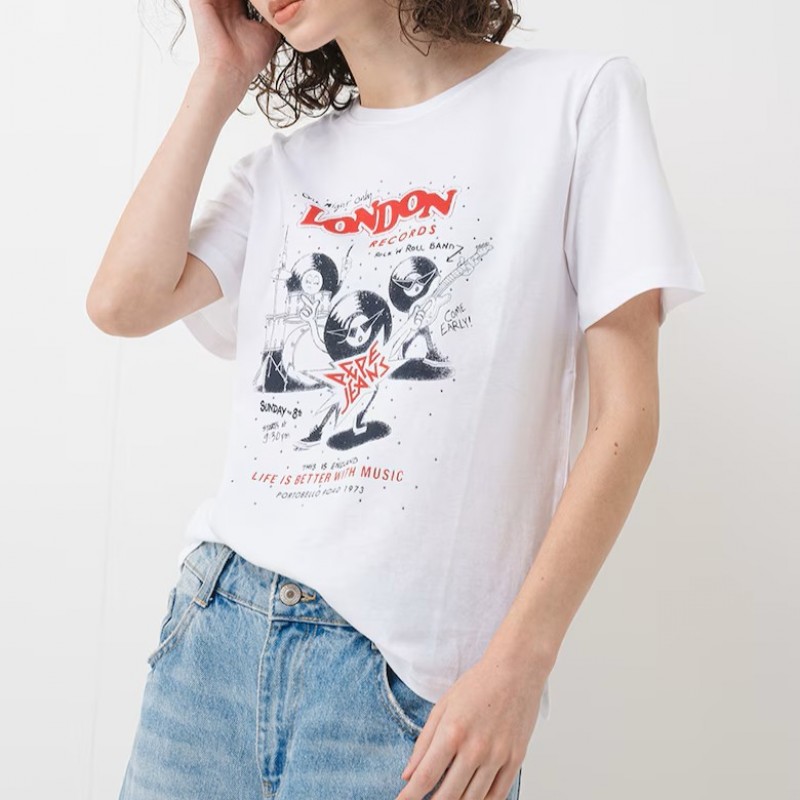 Μπλούζα με κοντό μανίκι Balbina White Pepe jeans