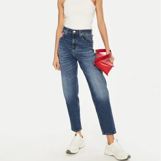 Παντελόνι τζιν Mom Ultra High Tapered RWB AI5157 Denim Dark Tommy Jeans