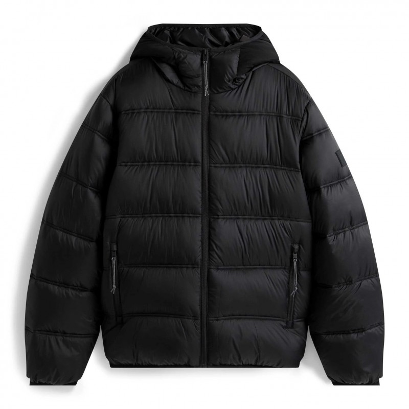 Μπουφάν TJM hooded logo puffer Black Tommy jeans
