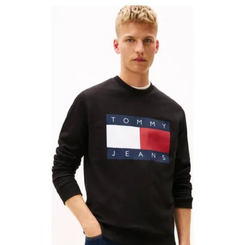 Sweatshirt TJM REG big flag Black Tommy jeans