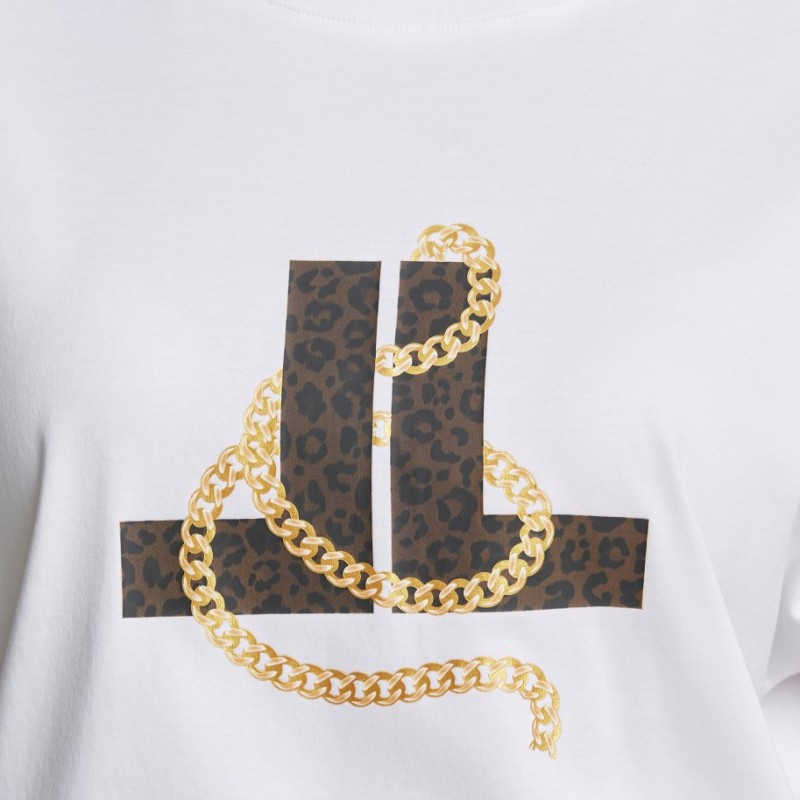 Μπλούζα με animal print λεπτομέρεια White Lynne
