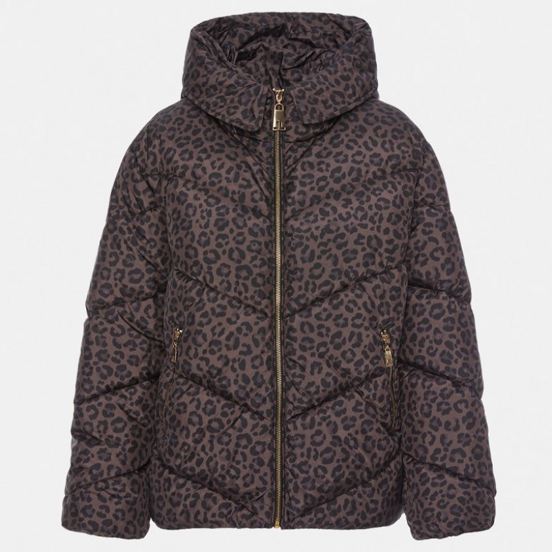 Μπουφάν puffer leopard Brown Lynne