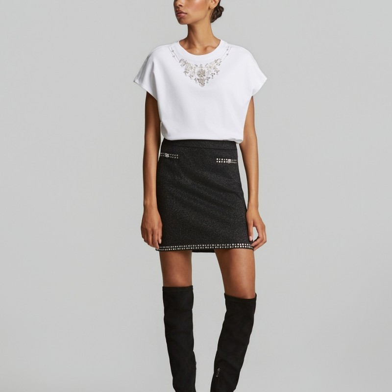 Μίνι lurex πλεκτή φούστα Black Lynne