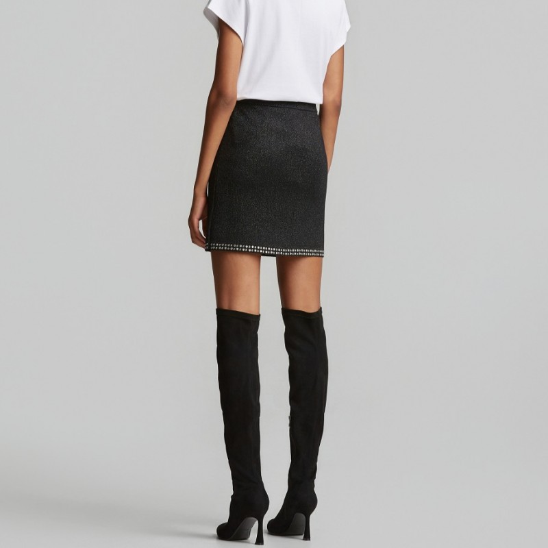 Μίνι lurex πλεκτή φούστα Black Lynne