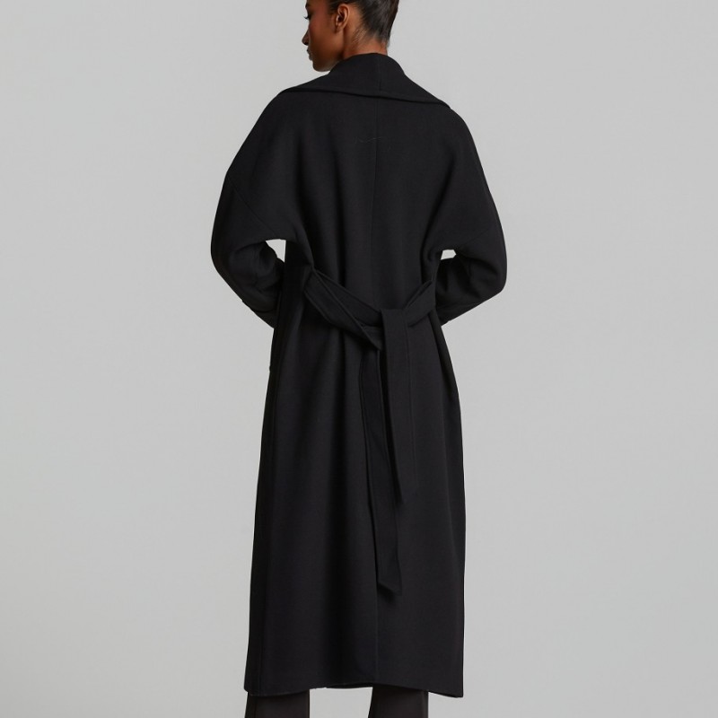Μακρύ παλτό με πέτα Black Lynne