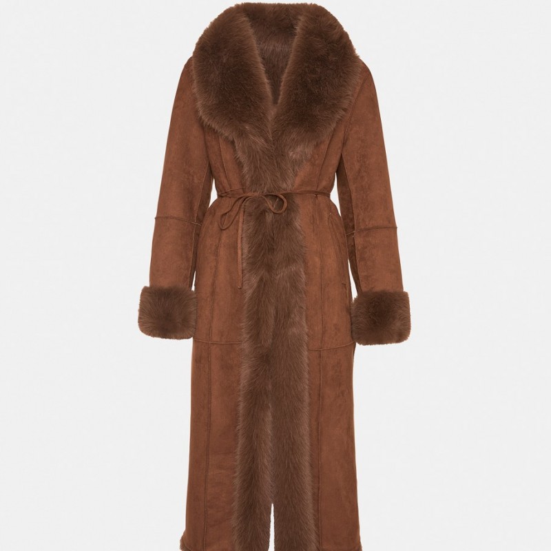 Μακρύ παλτό διπλής όψης Brown Lynne