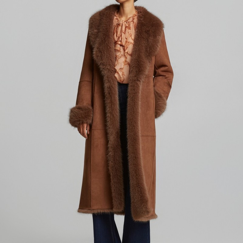 Μακρύ παλτό διπλής όψης Brown Lynne