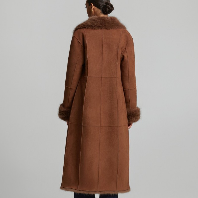 Μακρύ παλτό διπλής όψης Brown Lynne