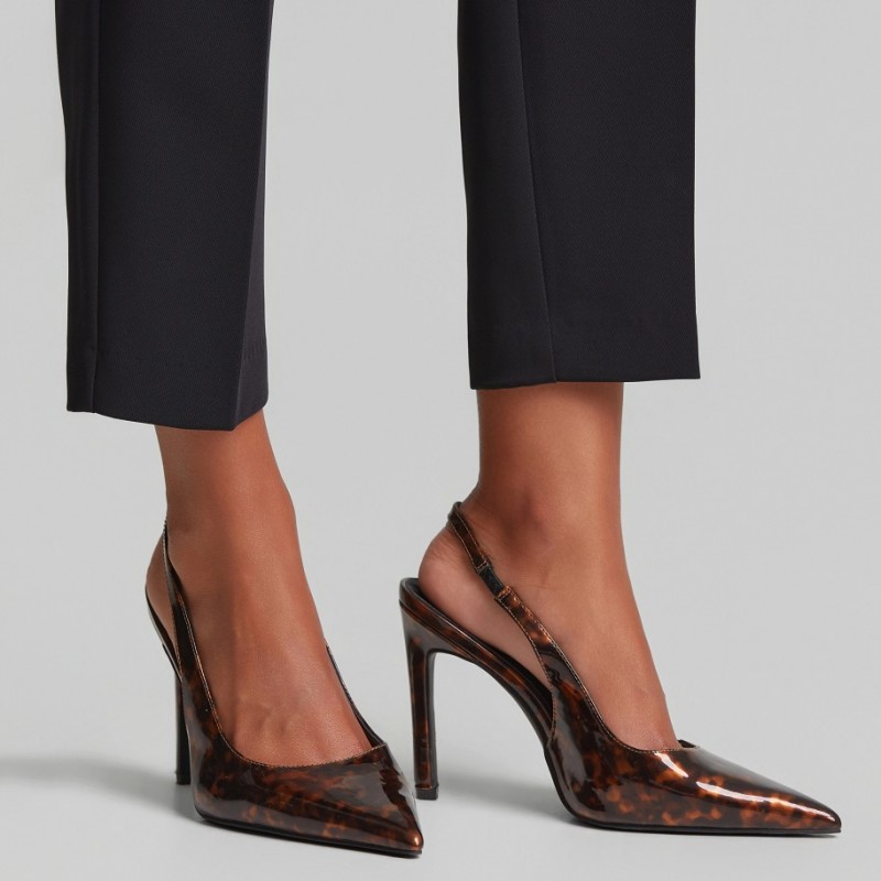 Ψηλοτάκουνες slingback γόβες Brown Lynne