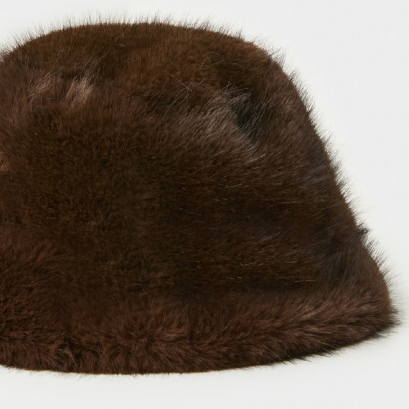 Fur-look bucket hat Brown Lynne